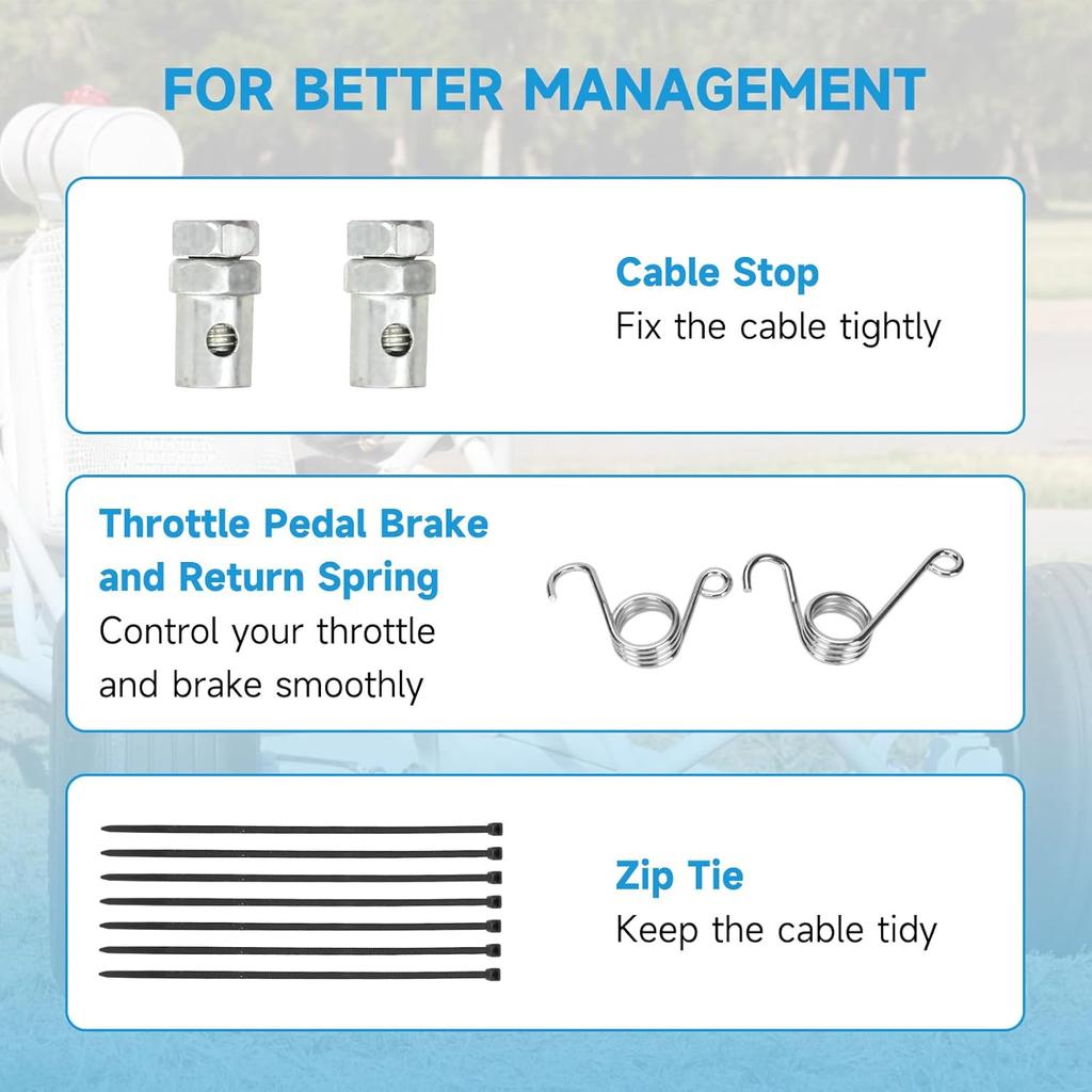 71 Inch Go Kart Throttle Cable And Throttle Linkage Assembly Kit Compatible With Predator 212Cc 196Cc GX160 GX200 5.5Hp 6.5Hp Engine Coleman KT196