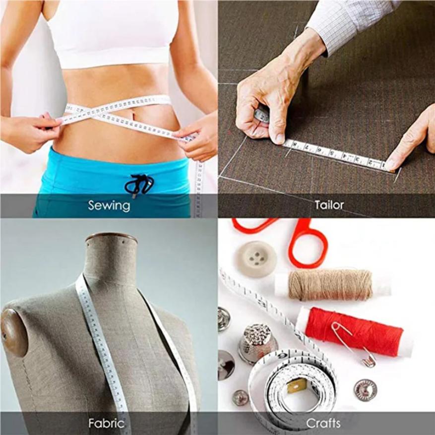150cm/60" Body Measuring Ruler Sewing Tailor Tape Measure Centimeter Meter Sewing Measuring Tape Soft Random Color