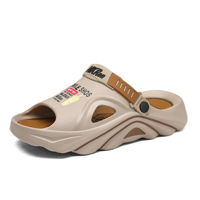 Fashion Smile Pop Casual Men Clogs Slippers Band Summer Slippers Outdoor Non-slip Beach Cozy Men Shoes Soft EVA Home Breathable Slippers