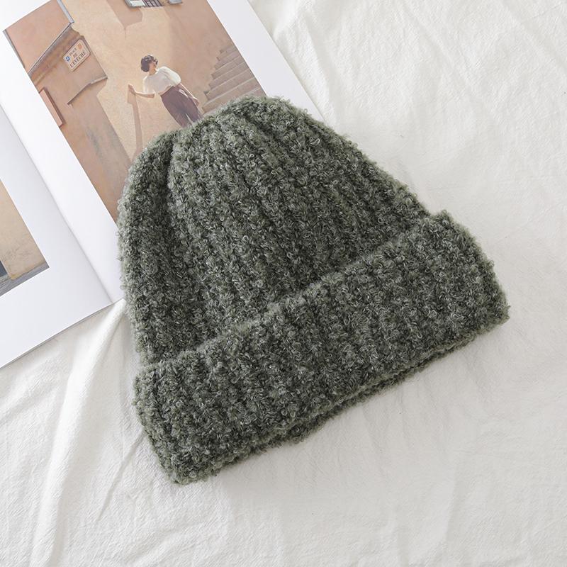 Nuevo sombrero holgado de invierno para mujer, gorro con puños decorado a la moda, gorro cálido para invierno para mujer, gorro tejido informal para calle