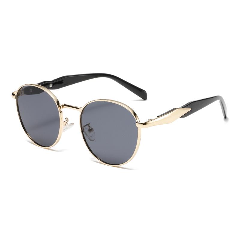 Vintage Round Sunglasses Men New Fashion Classic Metal Rim Sun Glasses Retro Trendy Luxury Brand Design Outdoor Shades