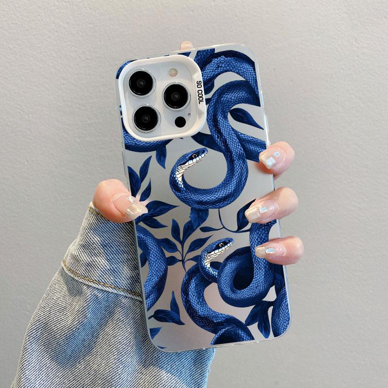 Cool Creative Dark Snake Phone Case for iPhone 16 15 Pro Max 14 13 12 11 Pro Max 13 Mini 14 15 16 Plus Shockproof Back Covers