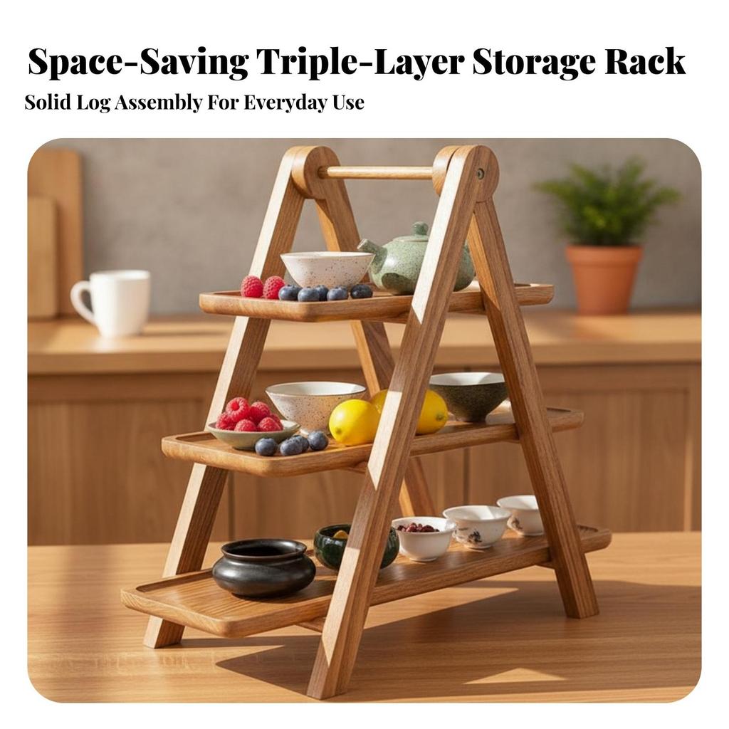 Tabletop Storage Rack Sturdy Display Shelf with Three Tiers Multifunctional