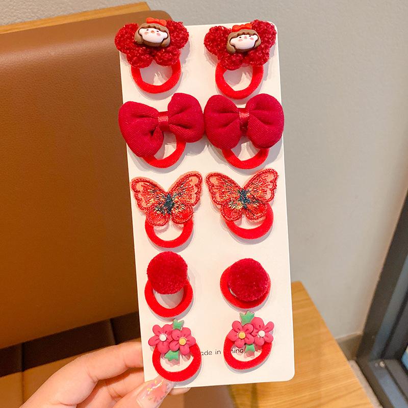 

10 шт., детская петля для волос с милым бантом, детский хвостик, набор аксессуаров для волос, модные цветочные веревки для волос, эластичная резинка, головные уборы, подарки для детей