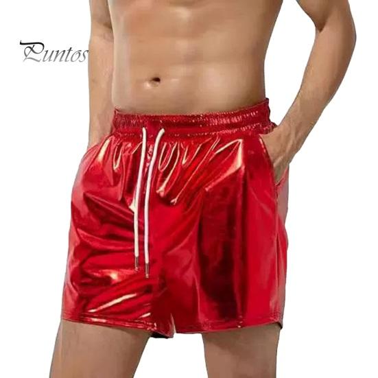 

Мужские шорты, эластичные повседневные шорты с завязками на талии и карманами, однотонные, яркие, свободные шорты M красный