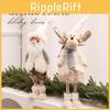 Christmas Decoration Figurine With Standing Santa Claus And Elk For Festive Home Decor