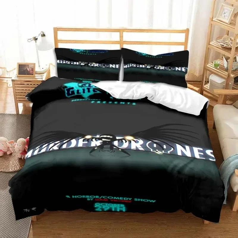 Murder Drones Anime Printed Bed Set Duvet Cover Pillowcase Bedding Set Bed Linen Sheet Quilt Cover Full Queen King Size