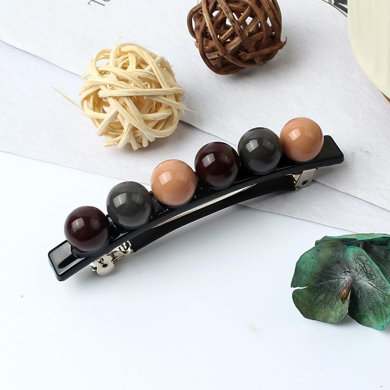Fashion Korean style imitation pearl hairpin spring clip ladies personality wild one word hairpin headdress hair accessories new