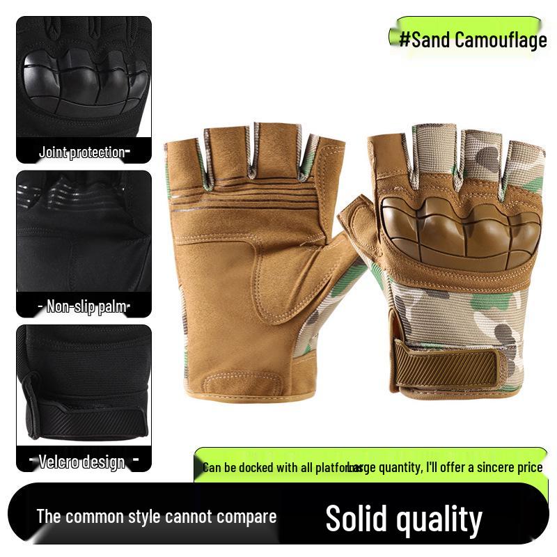 Men's Full-Finger Outdoor Tactical Gloves - Cut-Resistant, Wear-Resistant for Motorcycle Riding & Combat