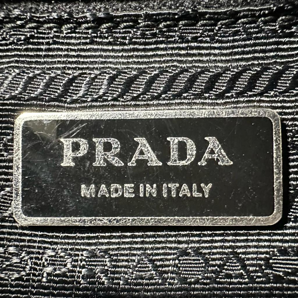 PRADA Triangular logo Shoulder Bag black unisex used