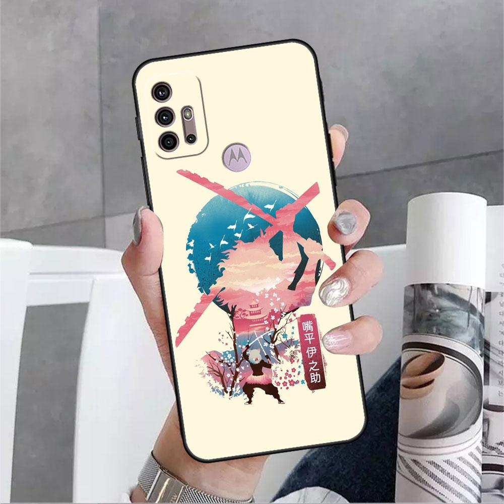 

Чехол для Motorola G30 G60 G22 G9 Play G82 G52 G8 G9 G50 One Fusion Edge 20 черный мягкий телефон Capas Demon Slayer Anime One Fusion Plus
