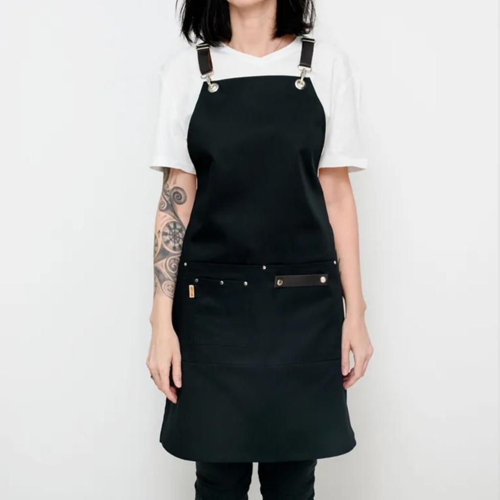 Waterproof Canvas Apron For Home Kitchen Restaurant Milk Tea Shop Back Cross Korean Style Fashion Work Clothes