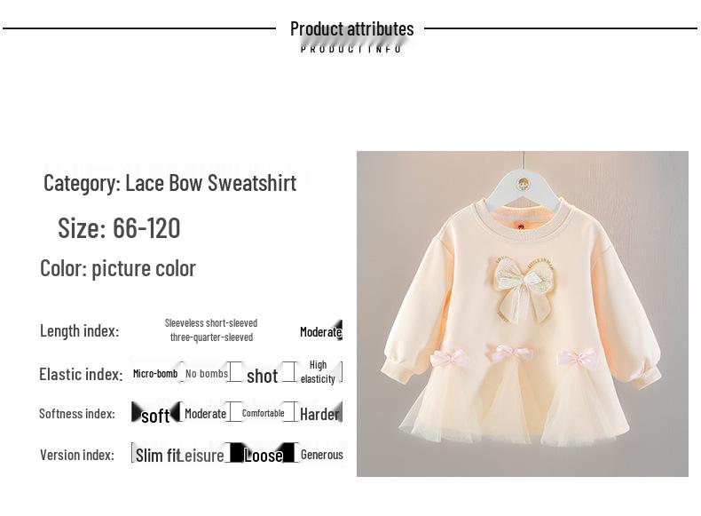 Autumn Long Sleeve Sweatshirt Dress for Girls - Fashionable Spring/Autumn Top