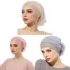 Plain Color Silk Cotton Head Cover With Sunshade And Elastic Band For Casual Wear