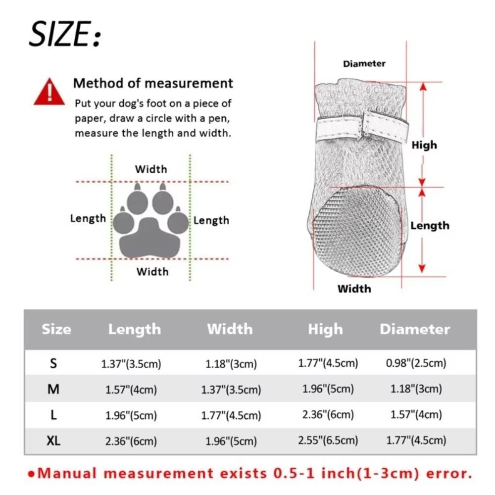 4Pcs Anti-slip Pet Dog Shoes Soft-sole Pet Footwear Cute Pet Sandals Summer