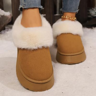 2024 New Warm Boots Women Winter Flats Shoes Short Plush Fur Ankle Snow Boots Casual Shoes Sport Suede