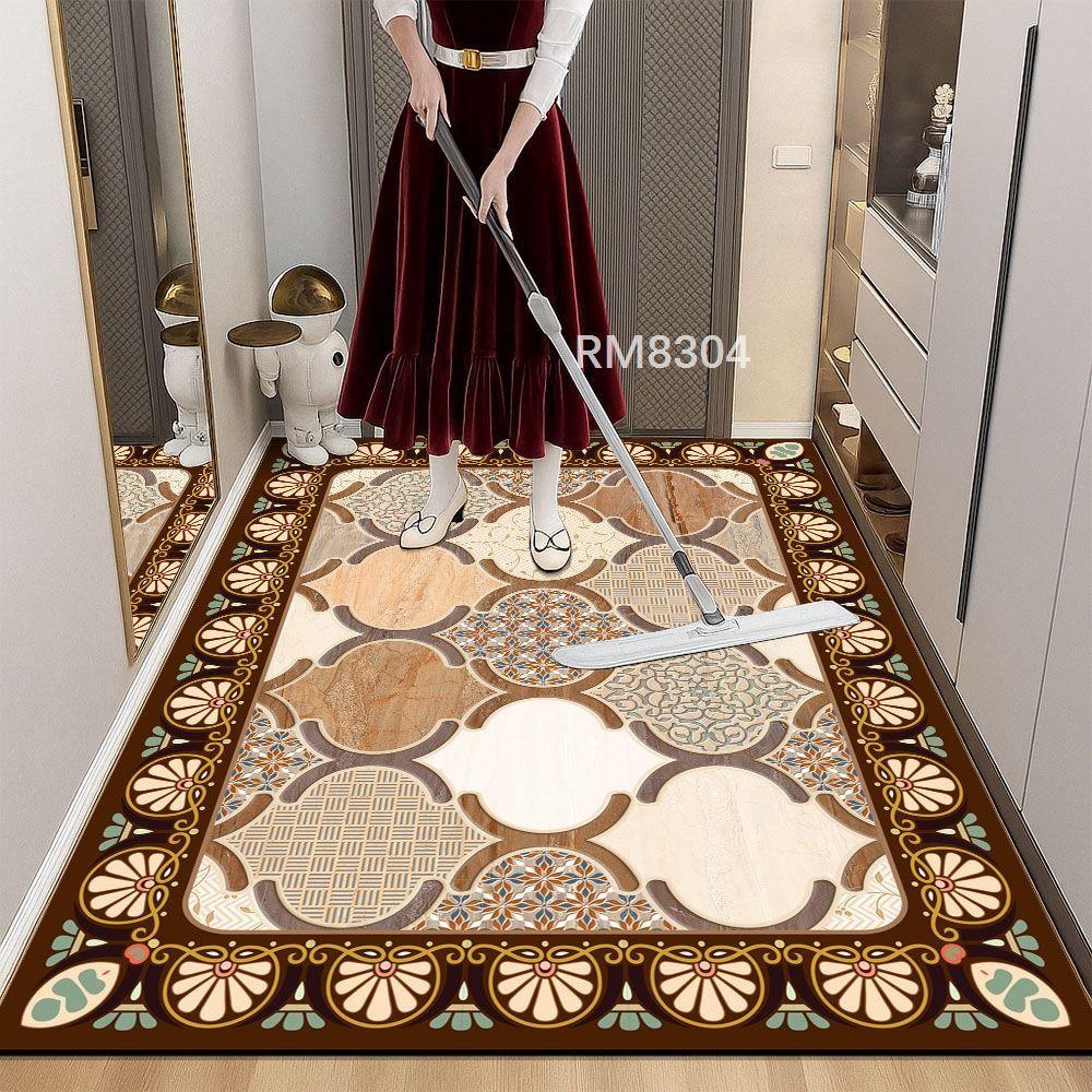 Household Door Mat Waterproof and Anti Slip PU Leather Door Mat Kitchen Floor Mat Foot Mat
