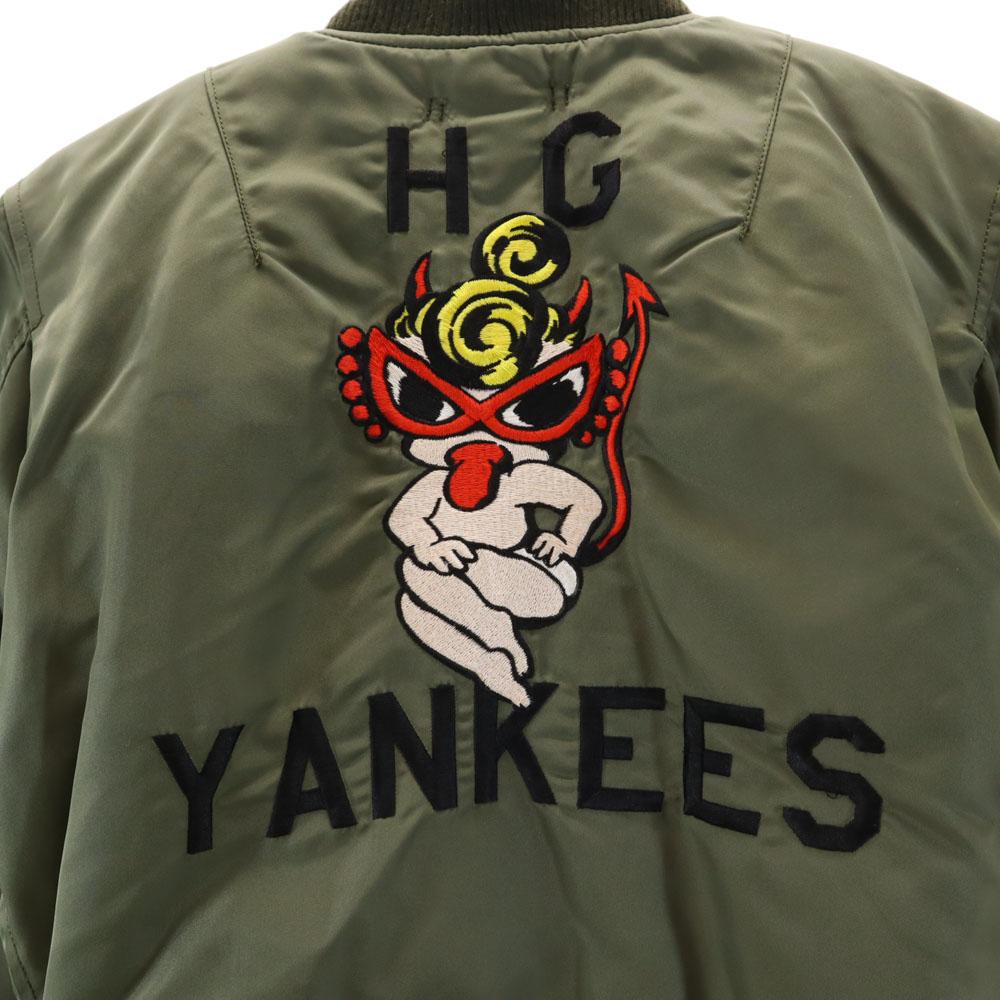 Hysteric Mini Back: His Mini Embroidery MA-1 Flight Jacket Olive Kid's Used