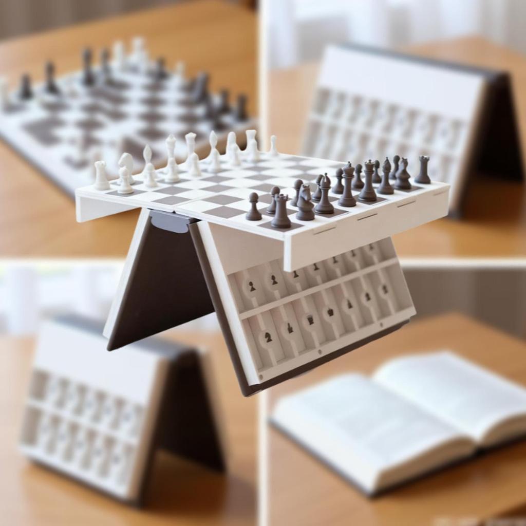 Reise-Schachspiel 3D-gedrucktes Buch für Turnier Anfänger Campingausflüge