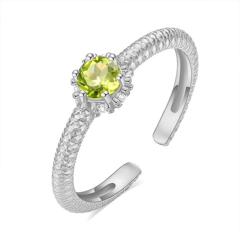 Elegant S925 Silver Ring, Natural Gemstone, Adjustable Band, Premium Jewelry for Her