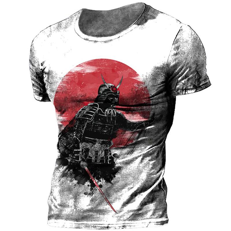 Trend Japanese Samurai Graphics T-shirts Summer Fashion Short Sleeve Mens Kids 3D Printed T Shirts Casual Loose Harajuku Tees