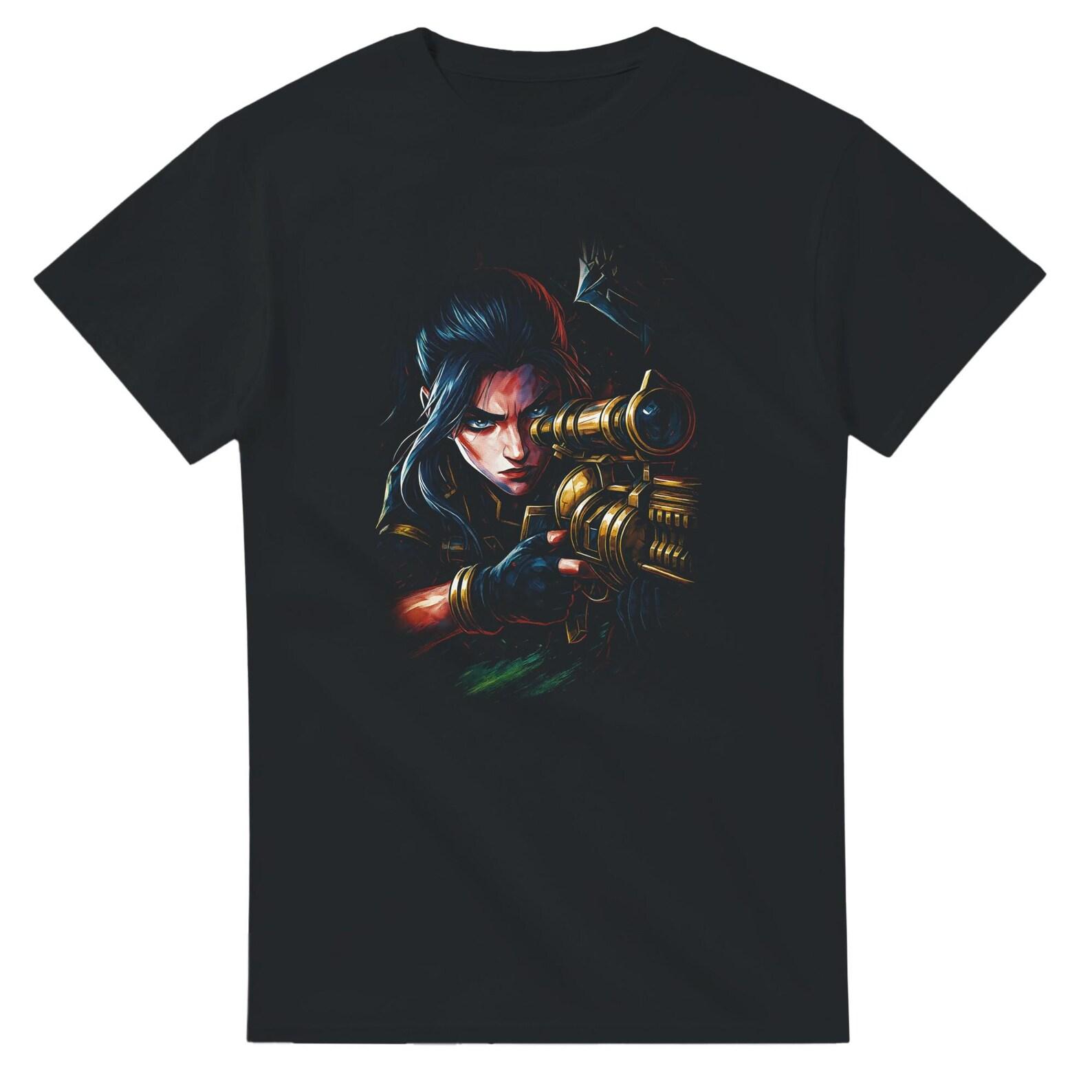 Caitlyn LoL Halftone Heavyweight Unisex Crewneck T shirt | Gildan® 5000 4XL