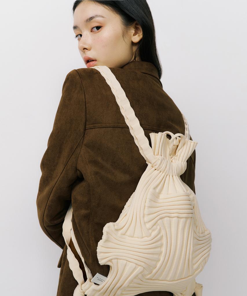 Pleatsmama New Bow Backpack Ivory