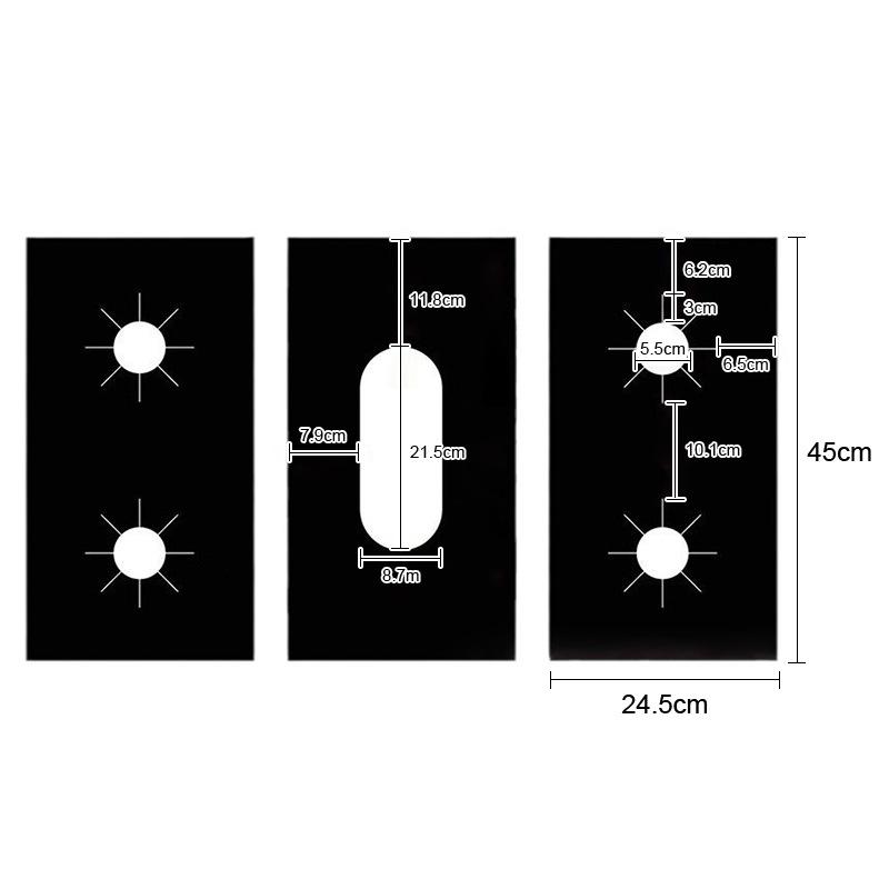 3Pcs/set Household anti-scalding stove pad Kitchen gas pad Teflon gas stove protection pad Anti-oil and anti-fouling gas pad