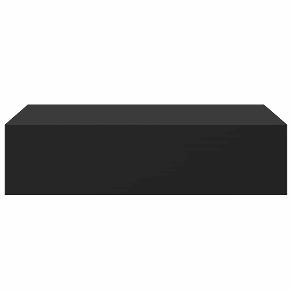 Vidaxl Półka Ścienna Z Szufladą, Czarna, 40 X 23,5 X 10 Cm, Mdf