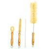 Gaia Guy Cleaning Brush Set Sisal Brush Wooden for Cleaning Narrow Neck Kettles Includes Lid Long Straw Brush (Plastic Free) + Handle) Bottles,