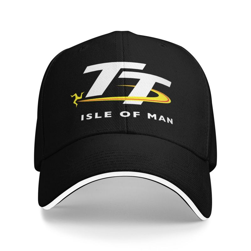 Isle of Man TT Races Motorcycle Print Baseball Cap Vintage Sandwich Bucket Caps Unisex Adjustable Snapback Cap Dad Hat Golf Hats