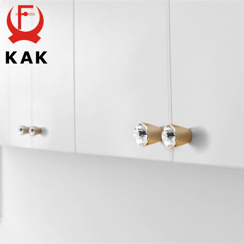 KAK Crystal Gold Cabinet Knobs and Handles Gold Shoebox Closet Door Drawer Knobs Wardrobe Pulls Pullers with Screws Hardware