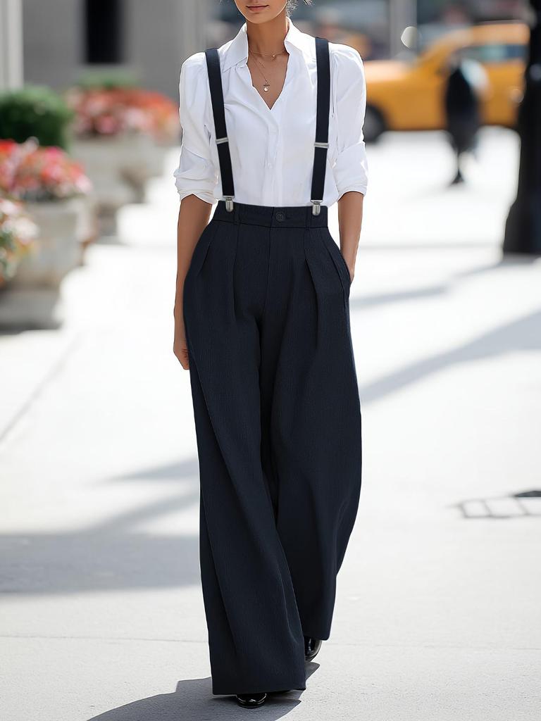 Europäische & Amerikanische Damen-Overalls mit Verstellbaren, Abnehmbaren Trägern und Taschen - Lässige Langhosen für den Arbeitsplatz