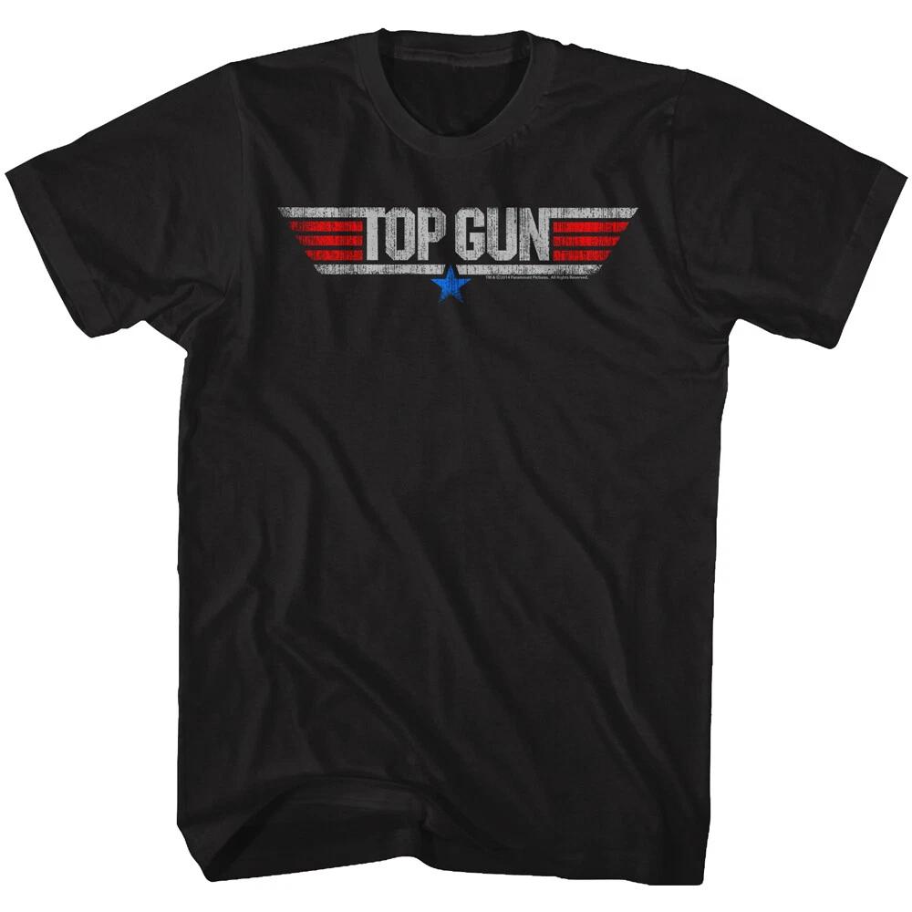 Top Gun Vintage Movie Logo Red White & Blue Adult Men s T Shirt L