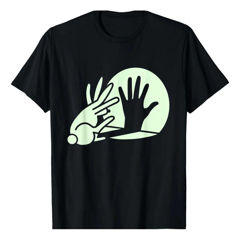 Camiseta Funny Bunny Hand Shadow Puppet Camiseta Rabbit Humo S