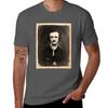 Edgar Allan Poe Inspiriertes Vintage Foto Porträt Druck T-Shirt Sportlich Lässig Schnelltrocknendes T-Shirt