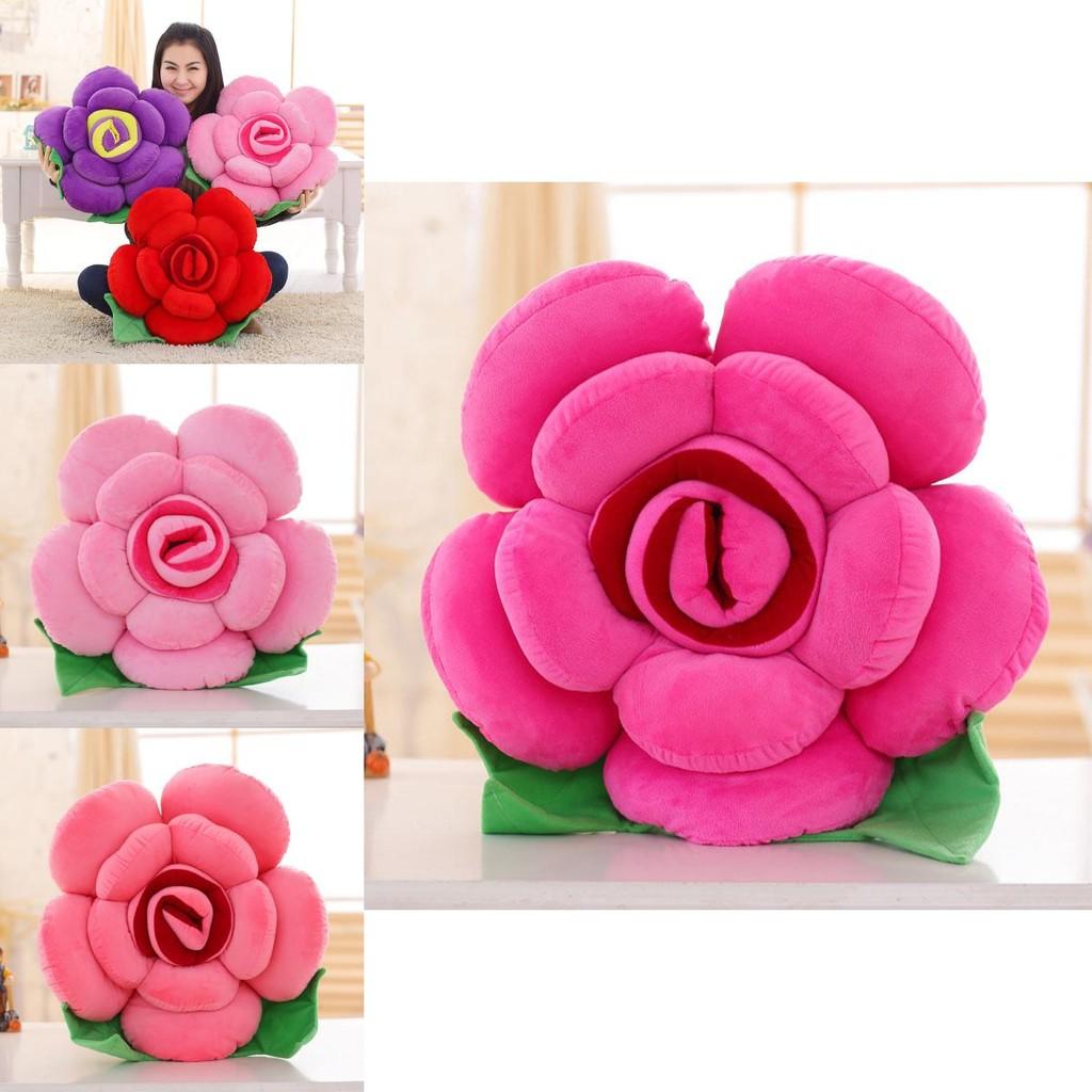 Elegant Romantic Flower Shape Cushion With Bright Colors And Soft Plush Material