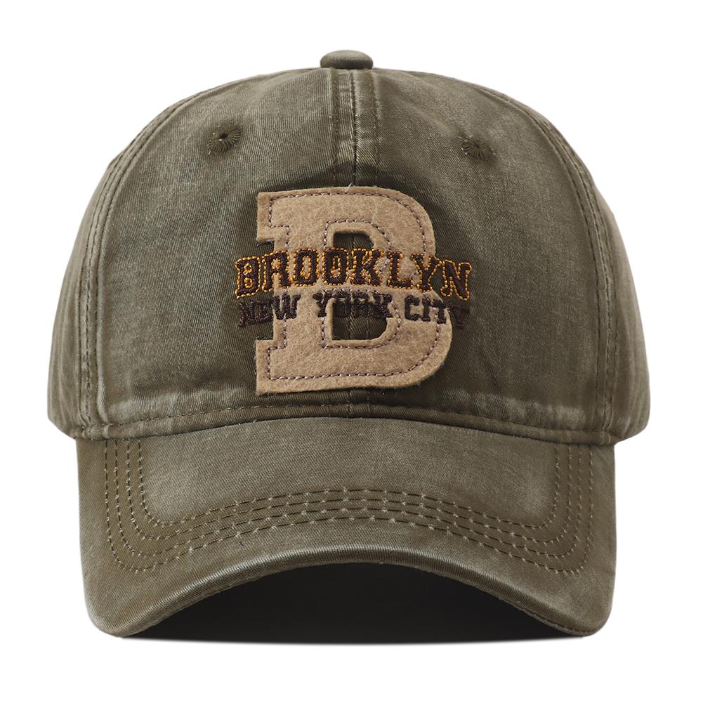 New Korean Style Brooklyn Embroidery Baseball Cap Washed Cotton Snapback Hat Adjustable Vintage Dad Hats For Women Men Headwear