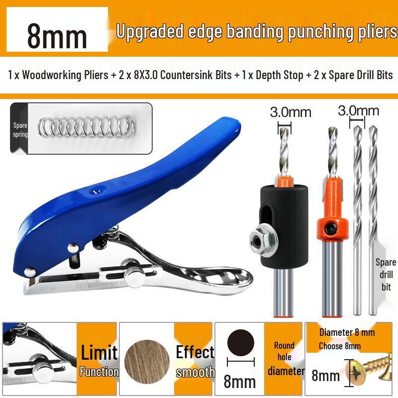 Handheld Cross-Border Sealing Strip Puncher - Flat Angle Woodworking Pliers with Metal Handle