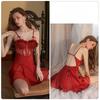 Women’s Sexy Cami Nightdress with Thong Spring Summer Lace Backless Underwire Sleepwear