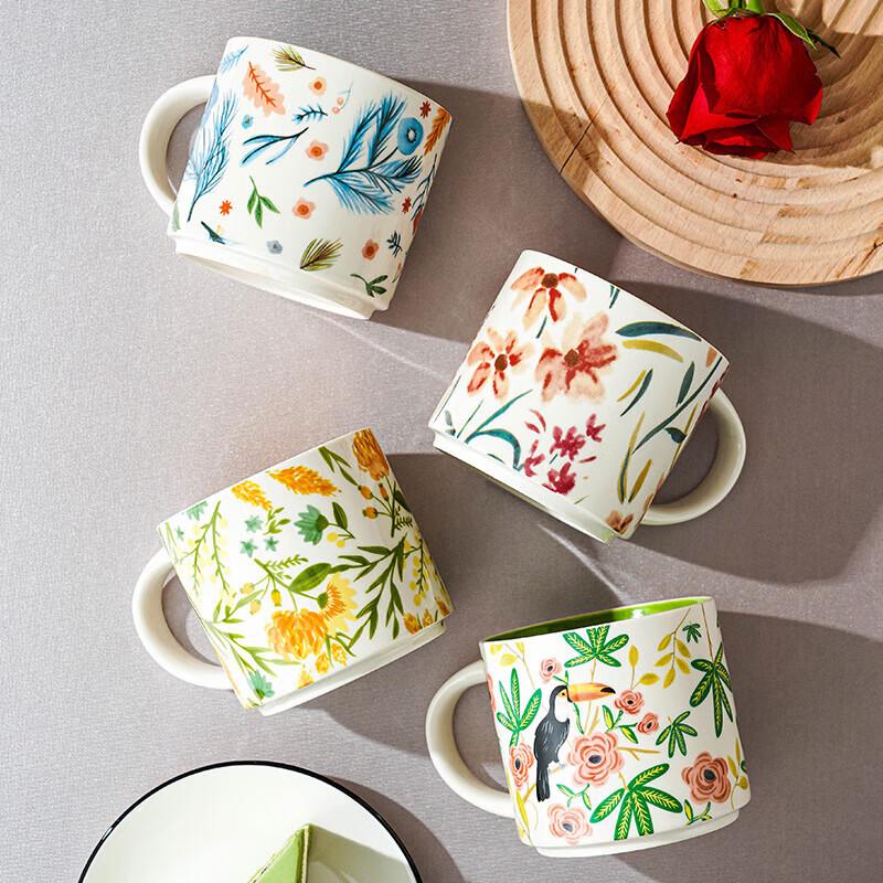 Floral Glazed Ceramic Mug