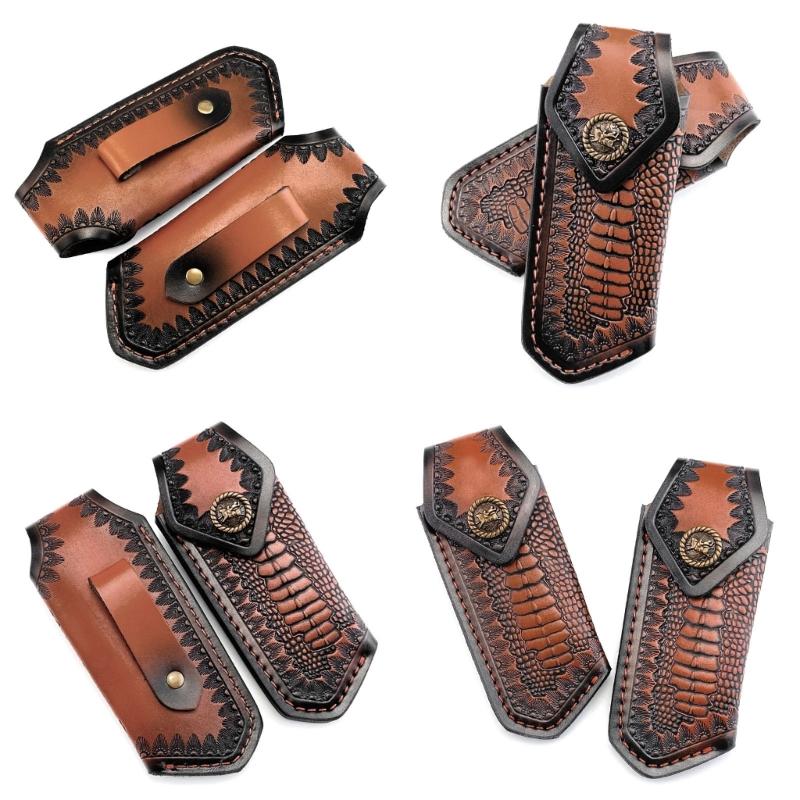 Multifunktionaler Leder Cutter Halter Sichere Klingen Schutzabdeckung Verstellbarer Gürtelclip Cutter Transporttasche Für Camping Werkzeug