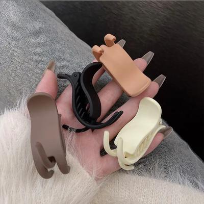 Korean Simple Frosted High Ponytail Clip Broken Hair Fixed Artifact Ponytail Buckle Anti-sagging Hairpin Shark Claw Accessories