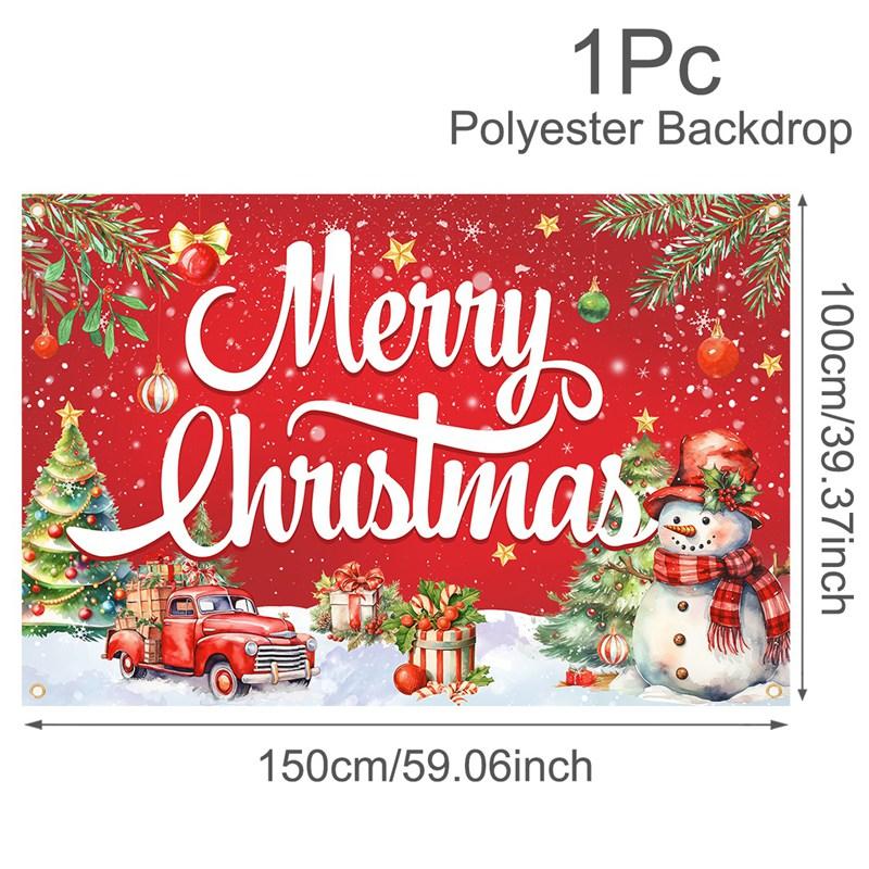 Merry Christmas Backdrop Banner Santa Snowman Background Christmas Decorations for Home2026 Navidad Noel Xmas Gifts NewYear 2026