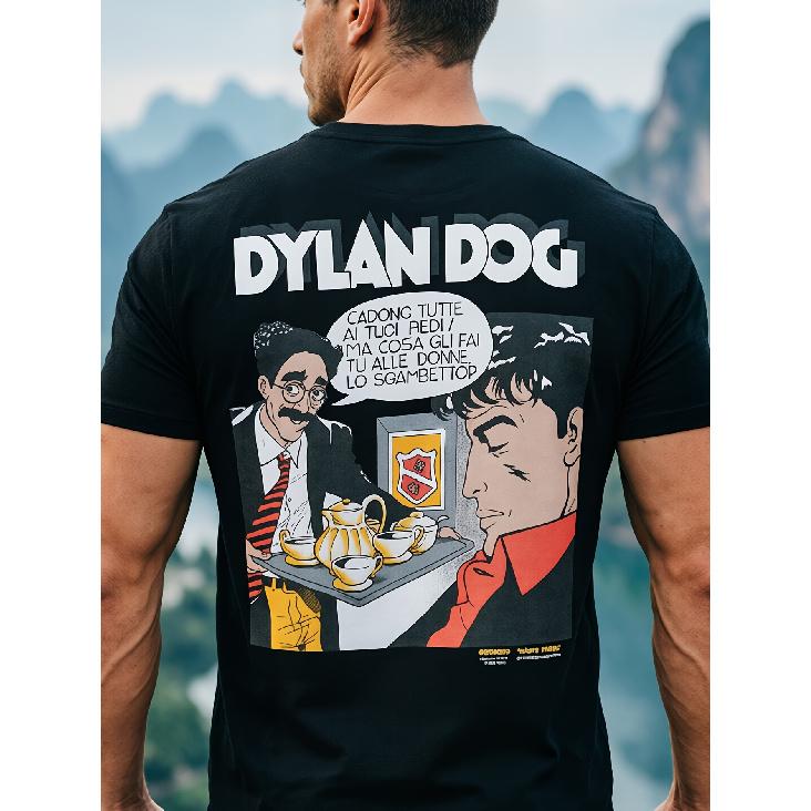 Herren Vintage 1992 Dylan Dog Comic T-Shirt - Retro Manga Grafik-T-Shirt mit ikonischem Wendy Nguyen Druck, Atmungsaktives Rundhals-Freizeithemd Geeignet für