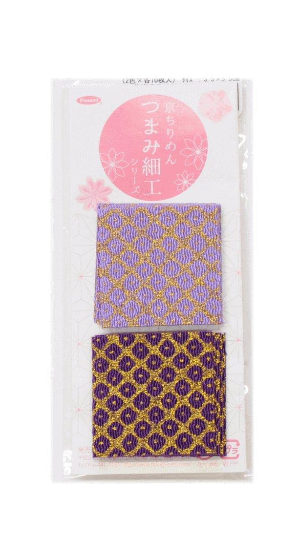 

Takagi Fiber Panami Kyoto Chirimen Tsumami Zaiku 2 10 Sheets Chirimen Fabric Scraps TM38 Pre-Cut Fabric, Colors, Each, (Purple) фіолетовий
