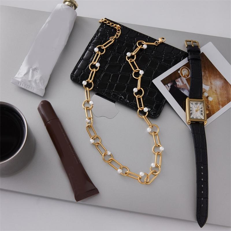 Fashionable Simulated Pearls Charm Necklace Lightweight Design Daily Wear Formal Event Collarbone Chain Gift