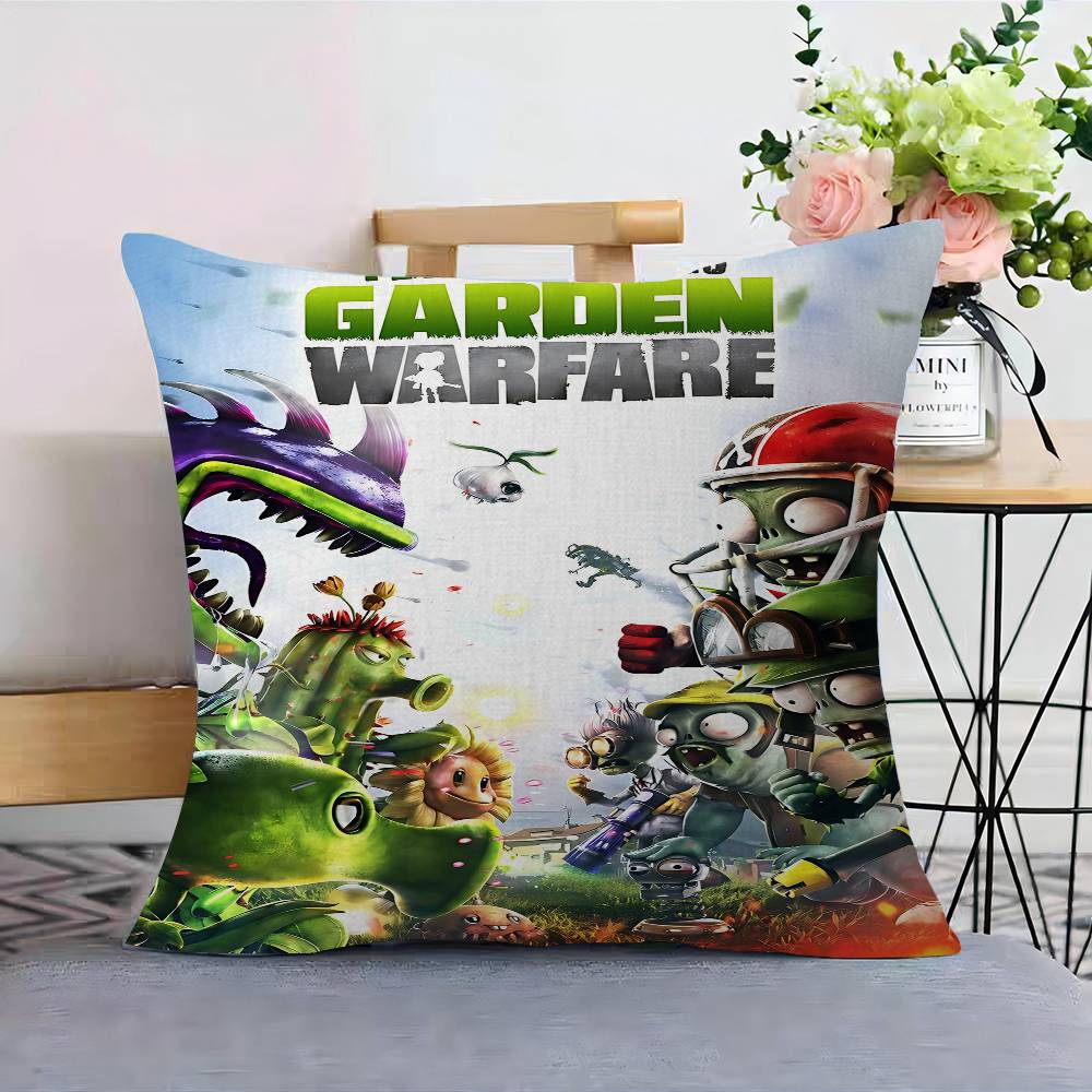 Classic Game P-Plants Vs Z-Zombies Lucky Dragon Pillow Cover Sofa Cushion Cover Home Room Decoration Children Gift