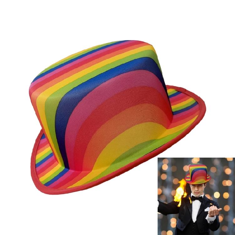 Colorful Wide Brims Tall Hat for Stage Performances Magicians Hat Carnivals Hat for Masquerade Party and Music Festival