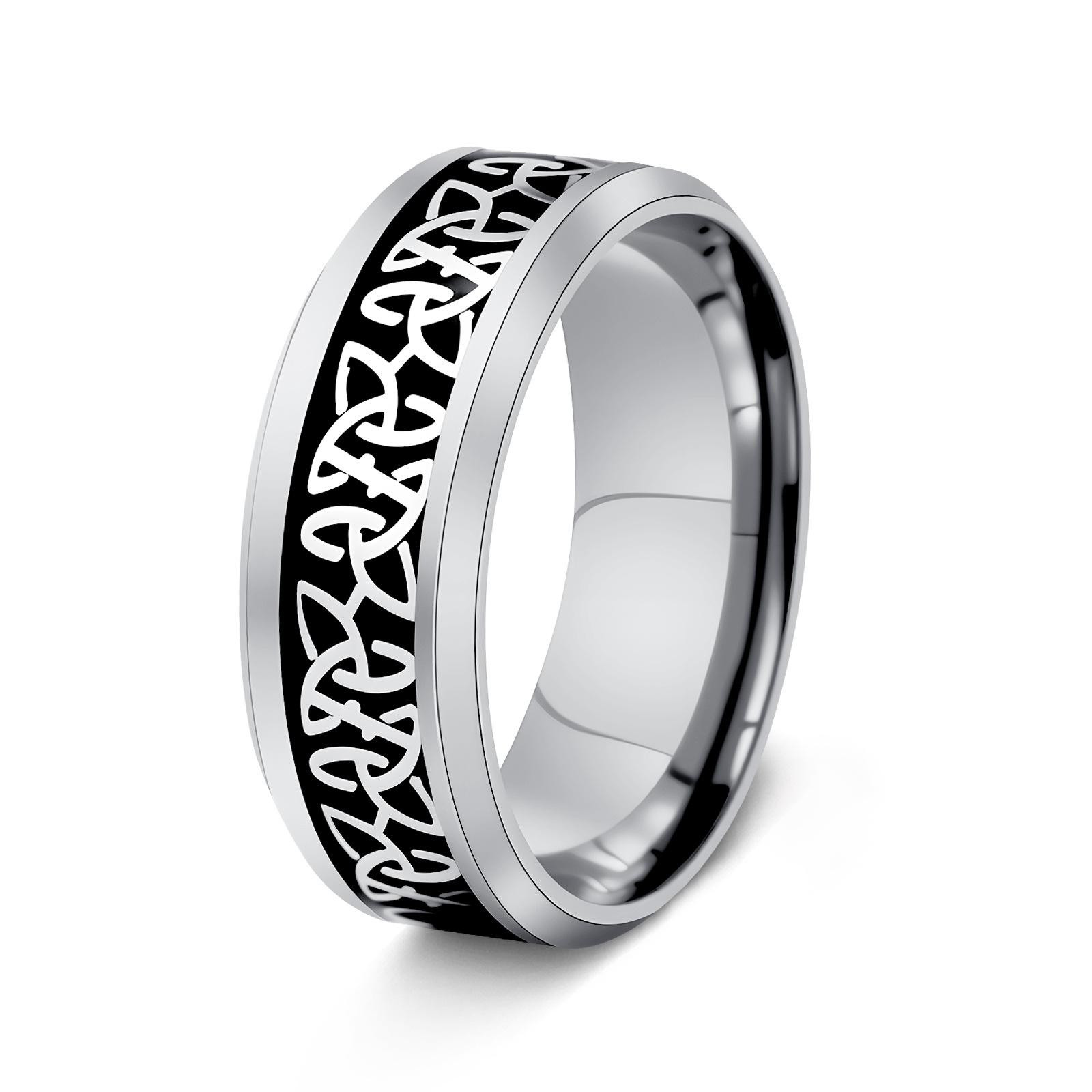 

1/8mm Titanium Steel Celtic Trinity Knot Ring for Men Durable Stylish Unisex Jewelry Gift no. 6 серебряный